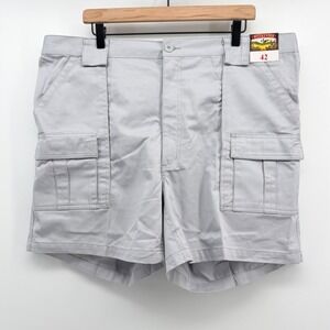 Weekender Trader Cargo Shorts Mens 40 (Tag 42) Grey Elastic Waist Utility NEW